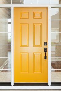 Yellow House Entry Door with Windows