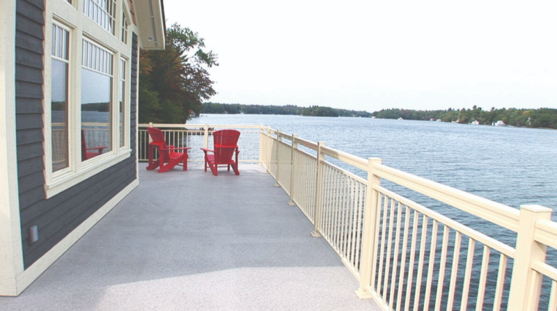 A photo of a cottage deck that has Dec Tec installed.